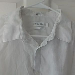 Calvin Klein white pinstripe button-up